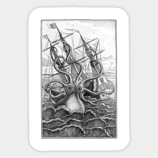 Kraken Unleashed Vintage Ship Attack Sticker